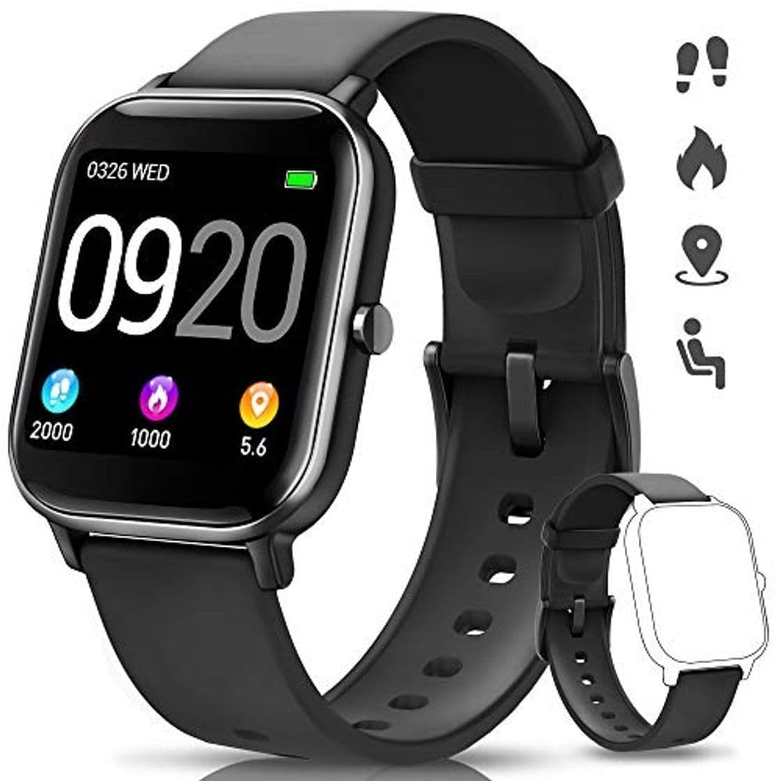 Producto NAIXUES Smartwatch, Reloj Inteligente Impermeable IP67 Reloj Deportivo 1.4" Pantalla Táctil Completa