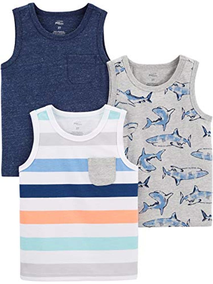 Moda Simple Joys by Carter's Pack de 3 Camisetas sin Mangas. Infant Toddler-Tank-Top-and-Cami-Shirts,