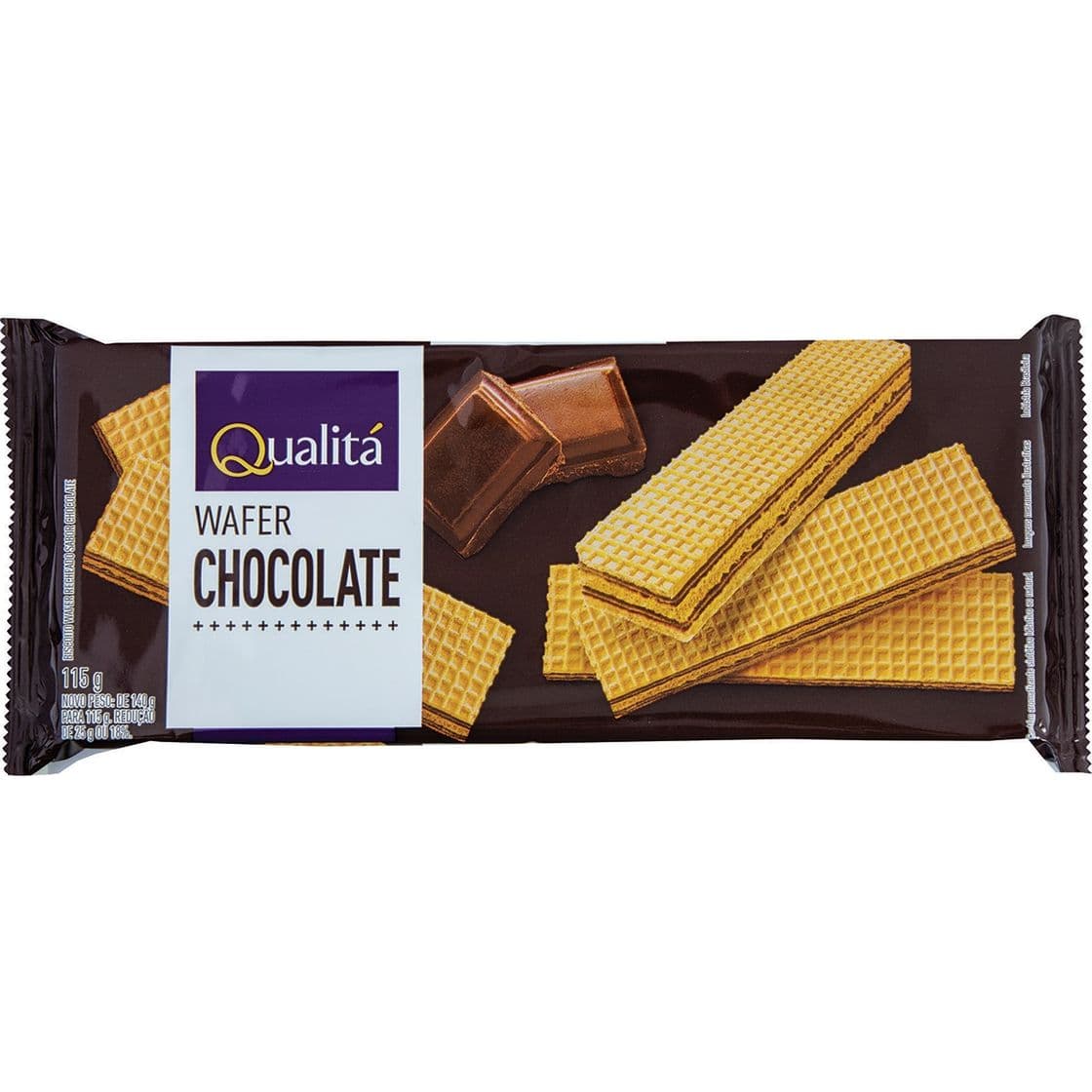 Moda Biscoito QUALITÁ Wafer de Chocolate 115g | Clube Extra