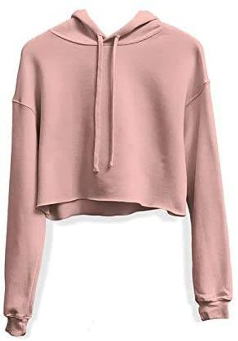 Moda Moletom feminino blusa cropped liso com capuz