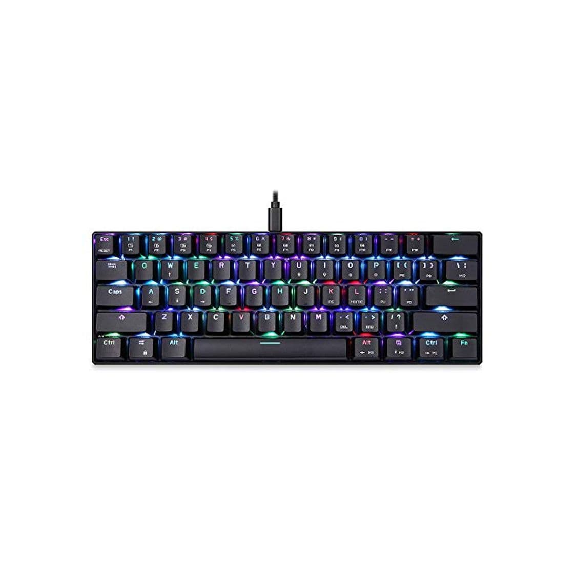 Electrónica Docooler MOTOSPEED CK61 Teclado mecánico para Juegos RGB Interruptores Azules OUTMU Teclado