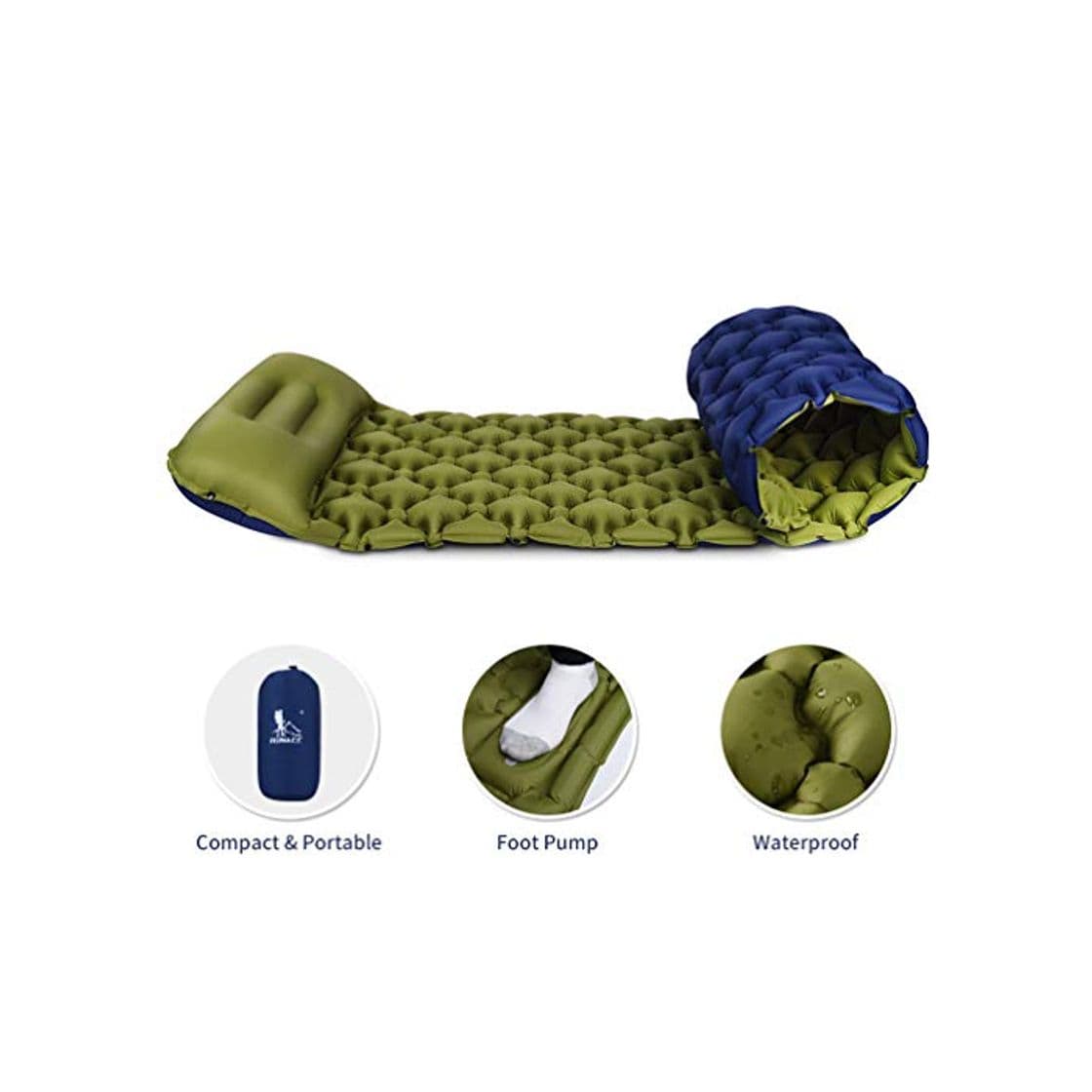 Product RUNACC Esterilla Camping, Colchones Camping Autohinchable, Ultraligero, Colchón Hinchable, Colchón de Aire