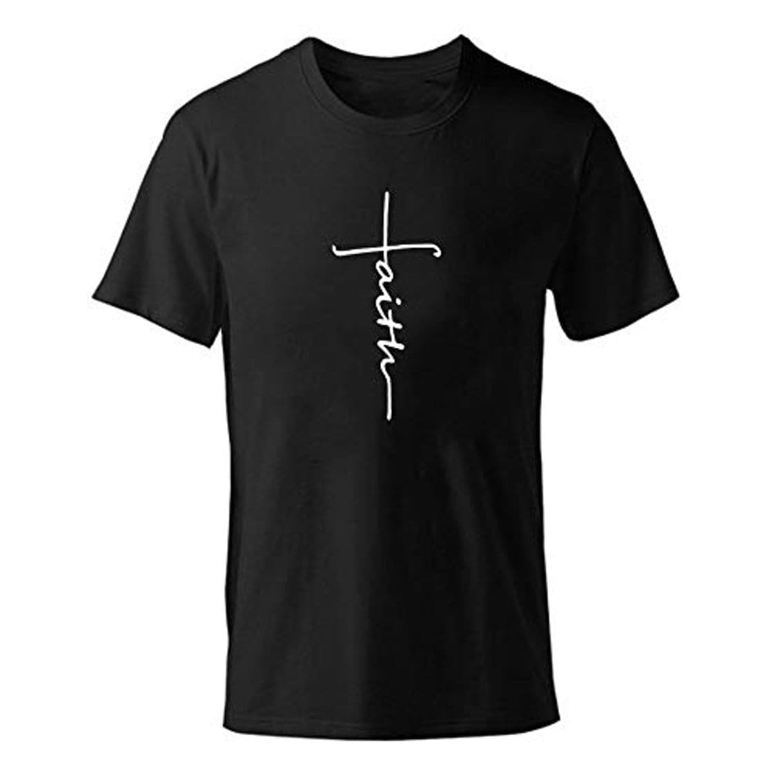 Moda T-SIRT，Camiseta Hombre Cruz fe Estampado 100% algodón Camisetas Camiseta Hombre Niño Camiseta