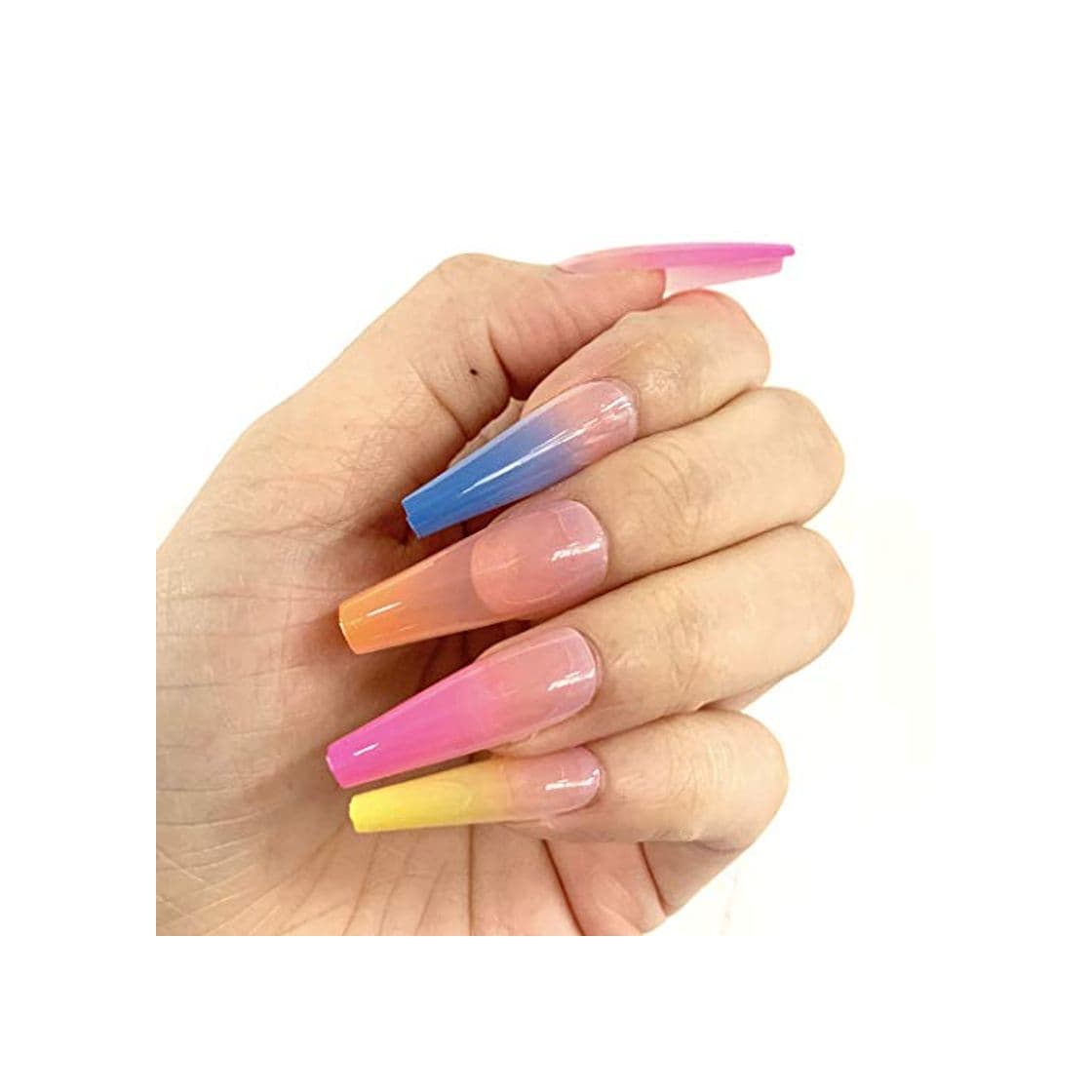 Producto Brishow Uñas postizas largas Vistoso Stick on Nails Bailarina Cubierta completa Acrílico Uñas postizas falsas para mujeres y niñas