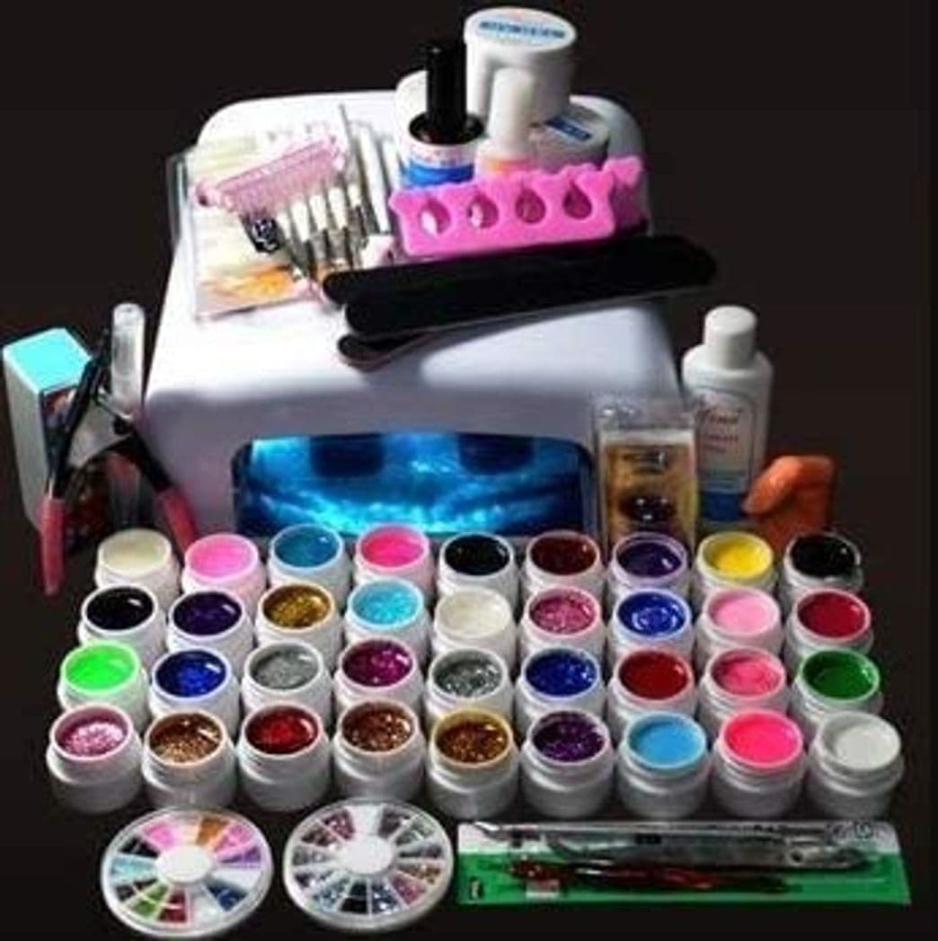 Belleza vasyle Juego completo acrílico polvo UV Gel Kit de punta de pincel lámpara de luz UV NAIL ART DIY Kit de manicura con uñas de pato 