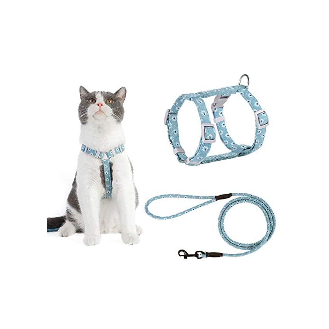 Product PETTOM Arnes Gato Ajustable Antiescape con Correa Cuerda Redonda Cómodo Seguridad para