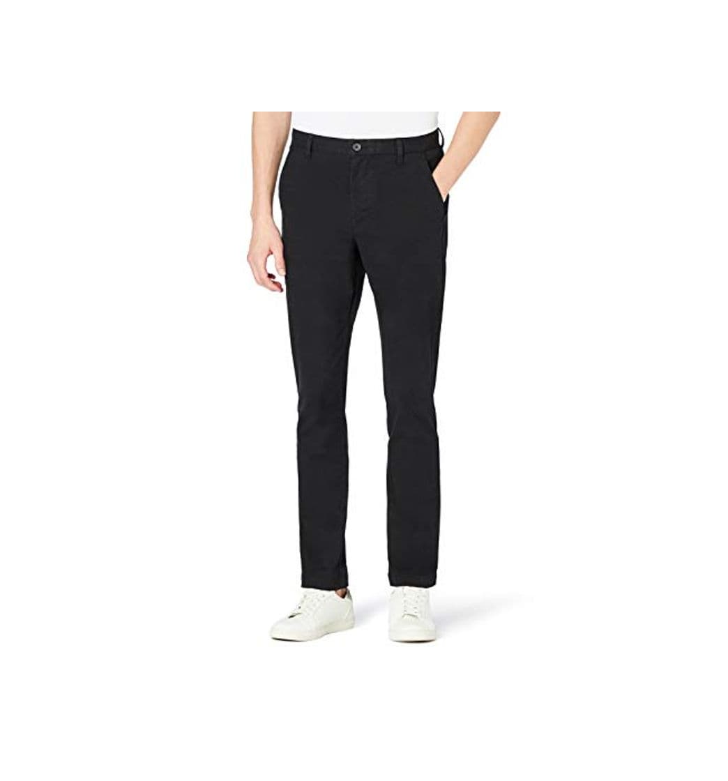 Fashion Marca Amazon - MERAKI Pantalones Chinos Estrechos Hombre, Negro