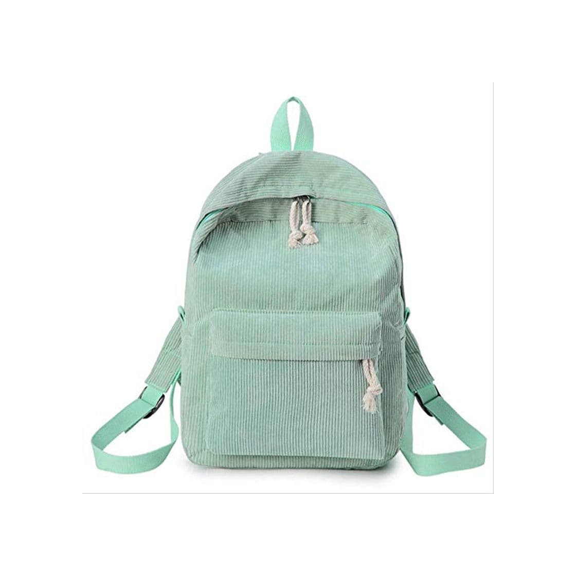 Moda Ruox mochilaMujer Corduroy Diseño Escuela Mochila para Adolescentes Niñas Mochila de Rayas Verde Claro