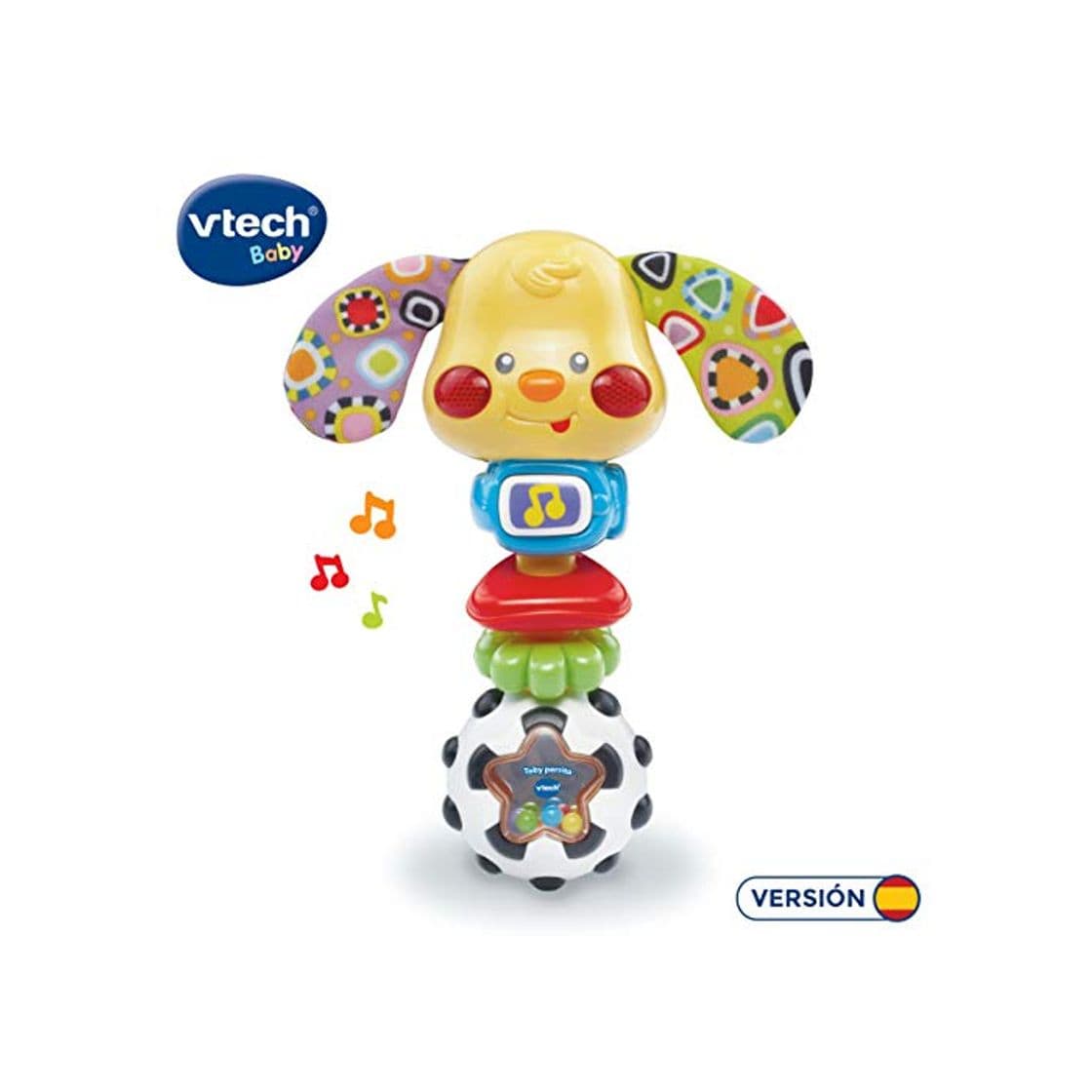 Product VTech- Toby Perrito Sonajero Electrónico con Luz Y Voz, Multicolor, Talla Única