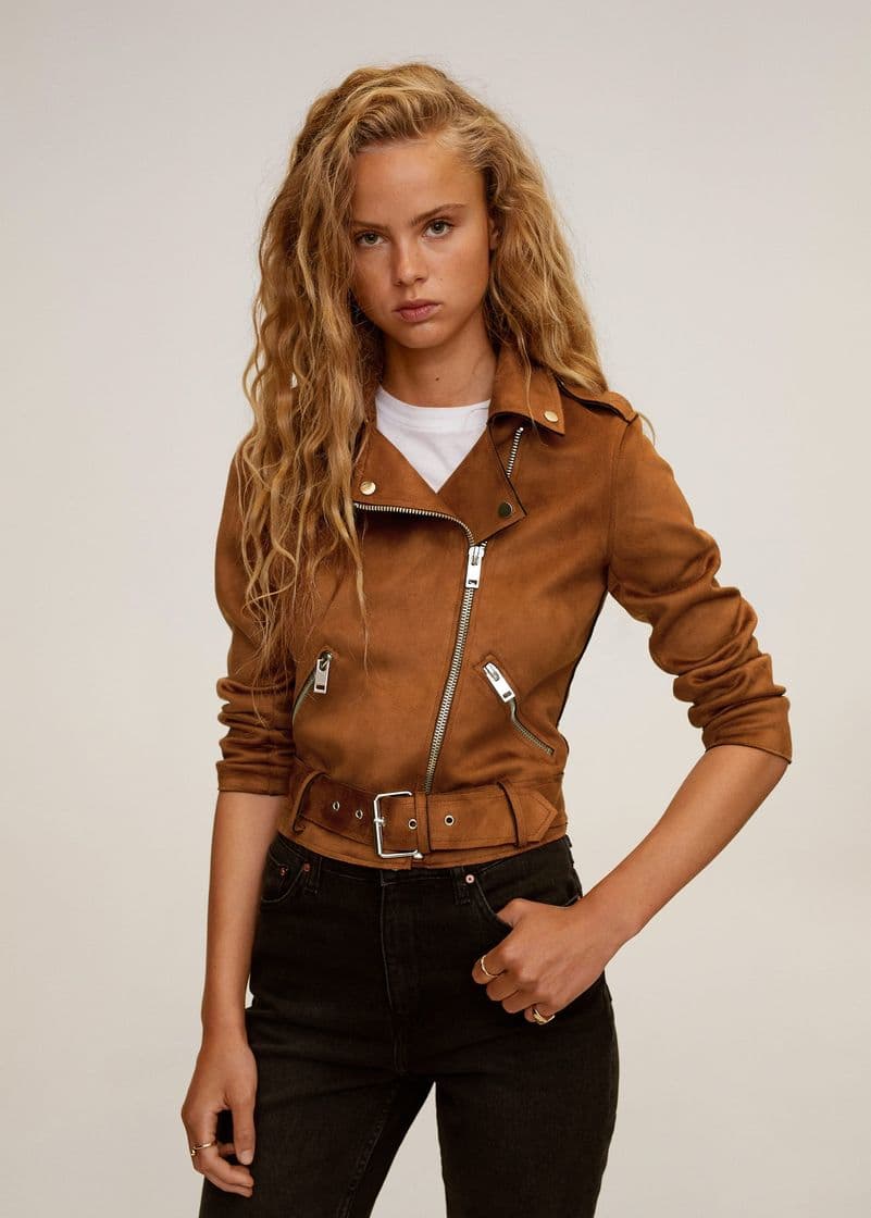 Fashion Mango Faux-suede biker jacket - 77040533 30 - Modalite.net