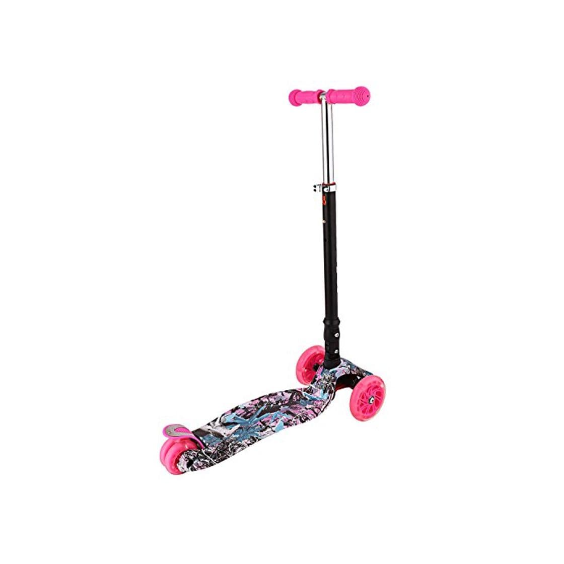 Product Profun Patinete Plegable con 4 Ruedas PU con Led Luces Altura Ajustable