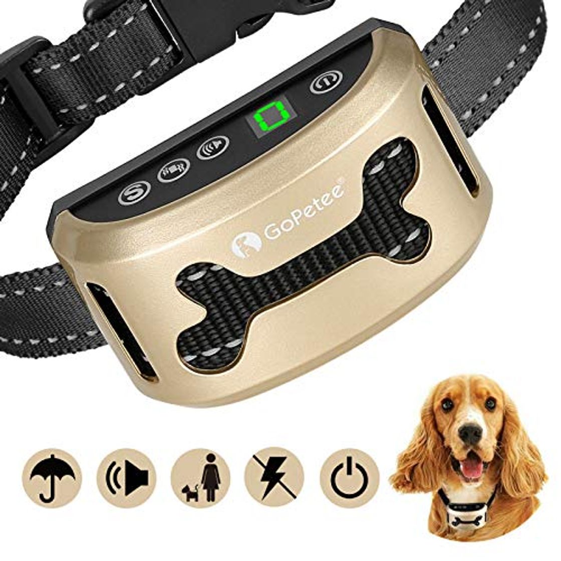 Product Collar Antiladridos Recargable para Perros Pequeños Medianos y Grandes Collar Adiestramiento Recargable para Perros Sonidos y Vibraciones Audibles Chip Avanzado de 7 Niveles de Sensibilidad Ajustables