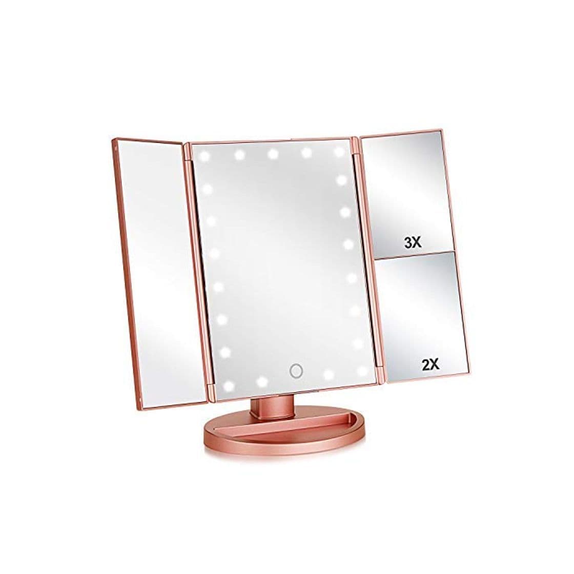 Product Espejo Maquillaje con Luz,HOMI Profesional Espejo Cosmético 1X, 2X,3X Iluminacíon 21 Led