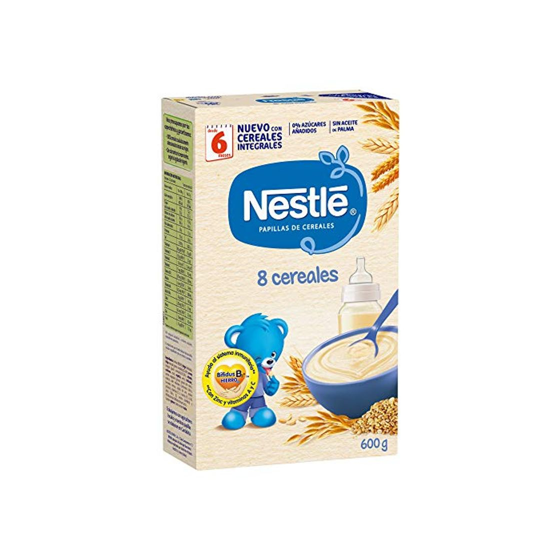 Producto Nestlé Papilla 8 cereales - Alimento Para bebés - Paquete de 6x600