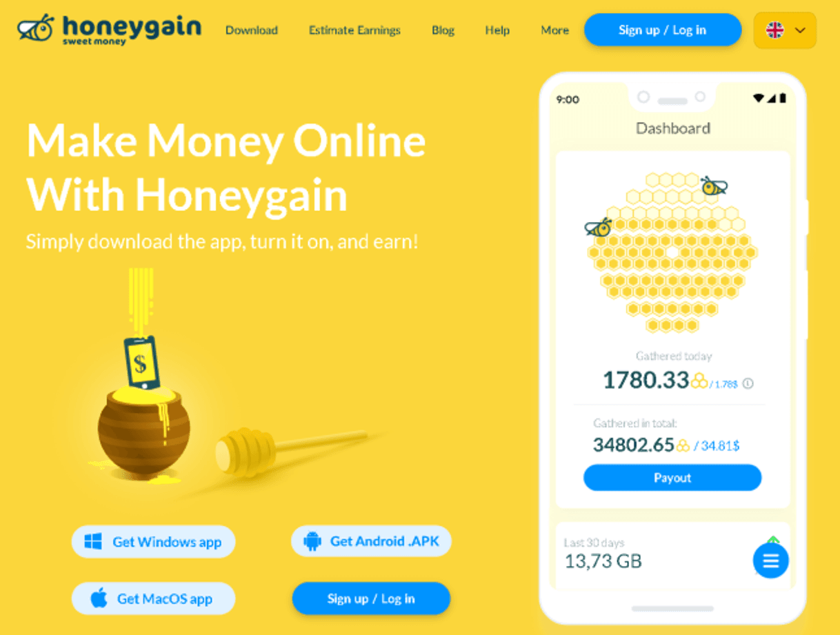 App Honeygain: Passive Income - Effortlessly