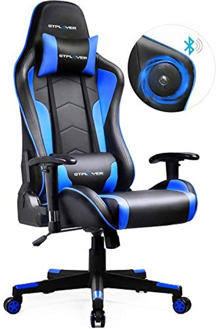 Product GTPLAYER Silla Gaming con Altavoz Bluetooth Escritorio Oficina Gamer Ergonomica con Cojín