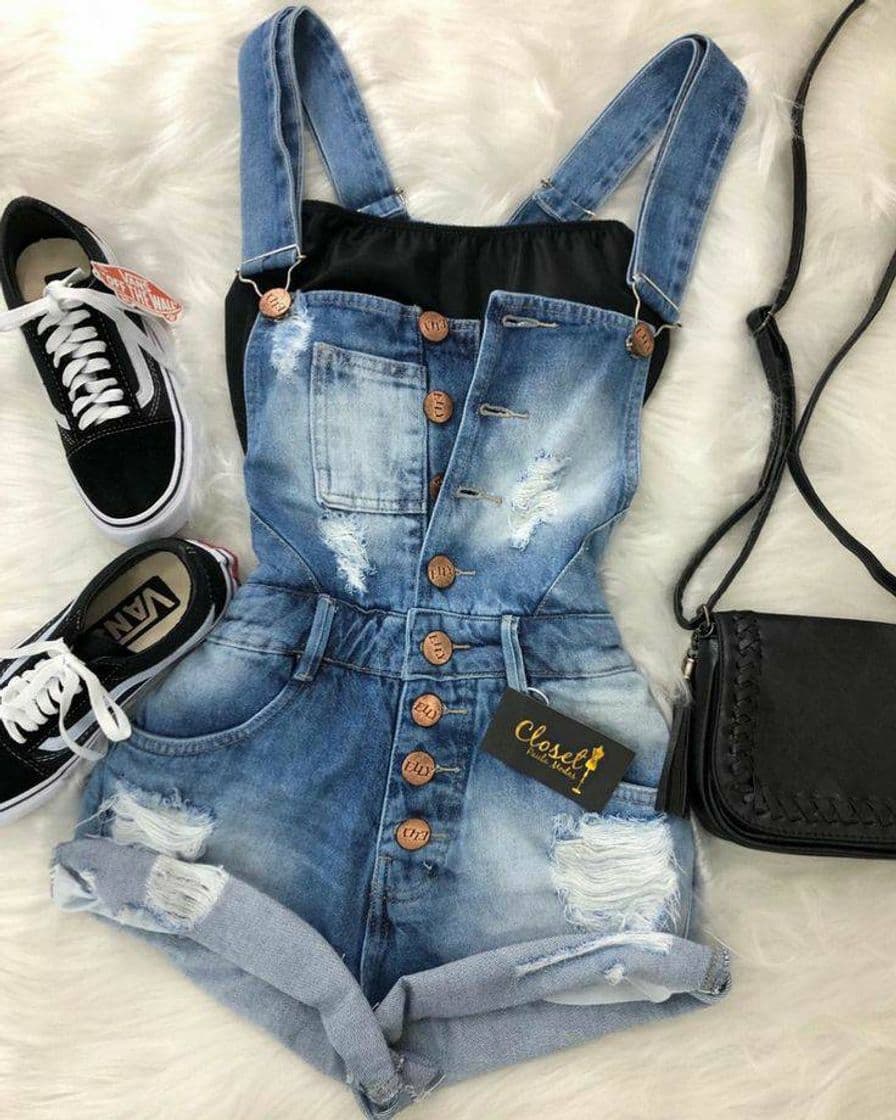 Moda Jardineira jeans♡