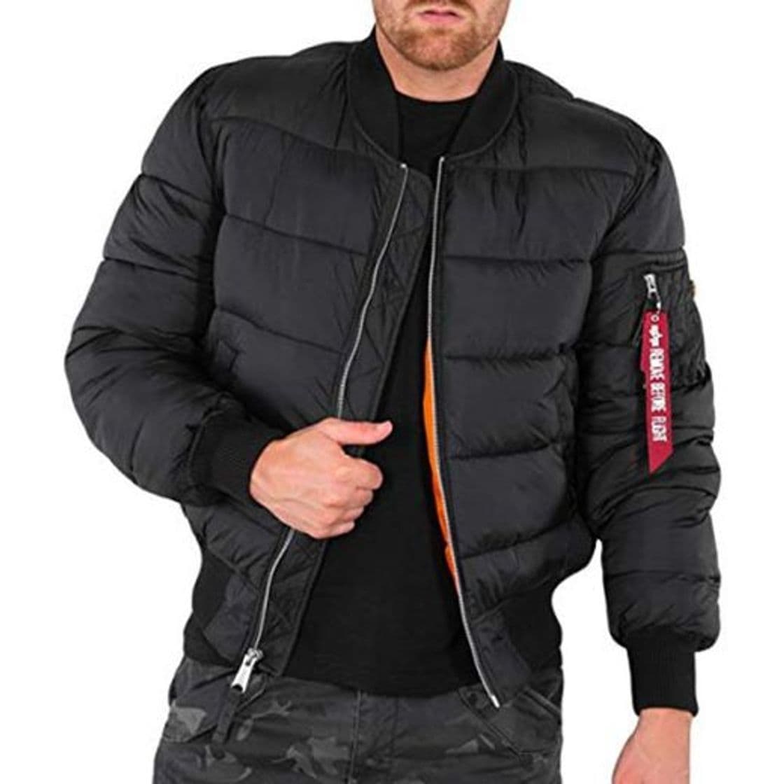 Fashion ALPHA INDUSTRIES Men Winter Jacket MA-1 Puffer FD, Talla