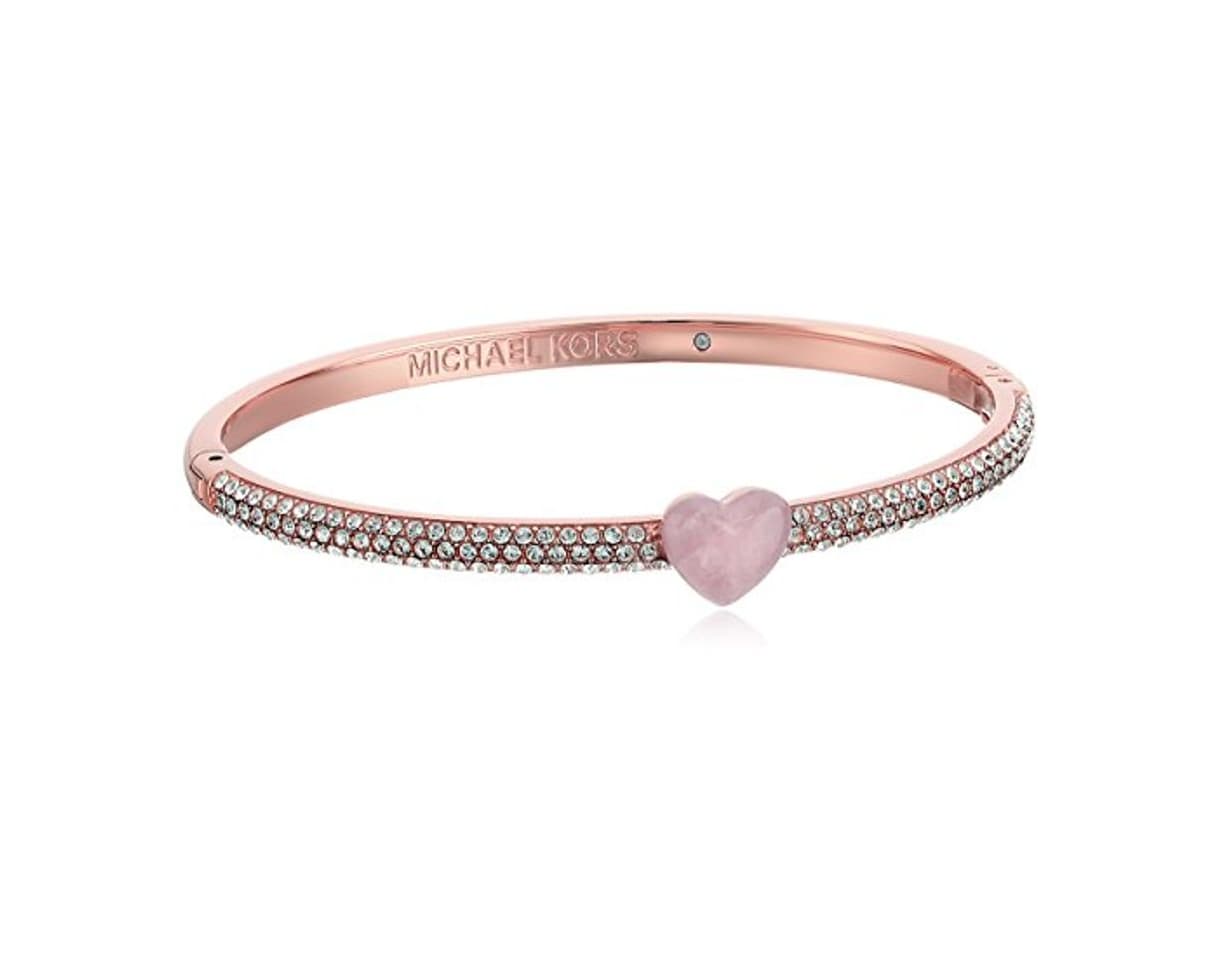 Moda Michael Kors rosa tono dorado Pave Corazón Brazalete Pulsera