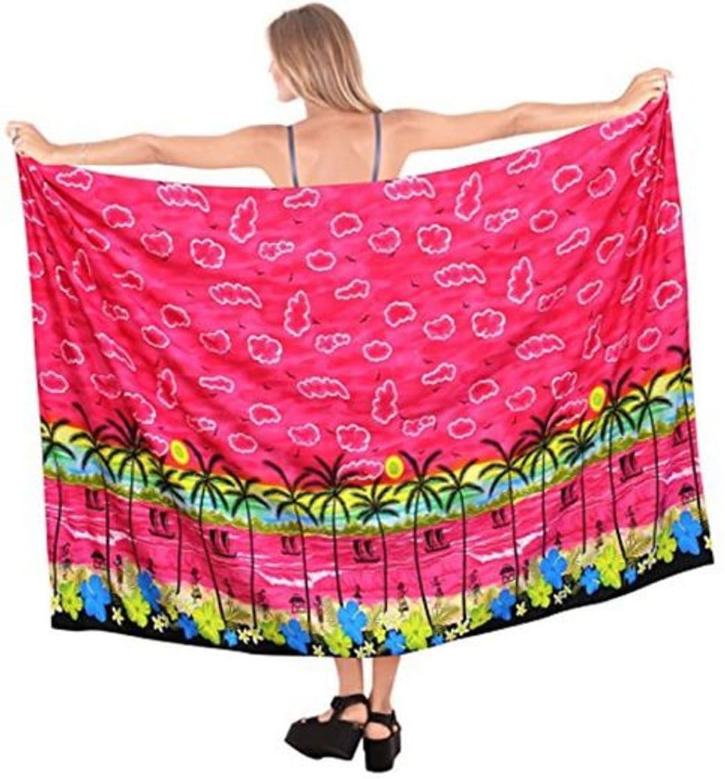 Product LA LEELA Regalos Sarong Pareo envuelven Traje de baño del Traje de baño Traje de baño Hawaiano Encubrir Las Mujeres se Visten de Color Rosa alohawear