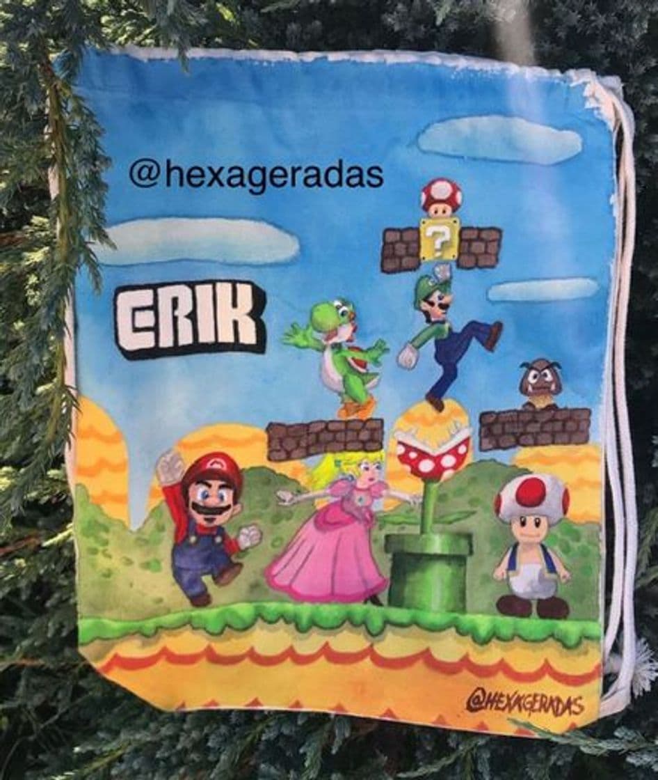 Fashion mochila de mario bros personalizada pintada a mano 