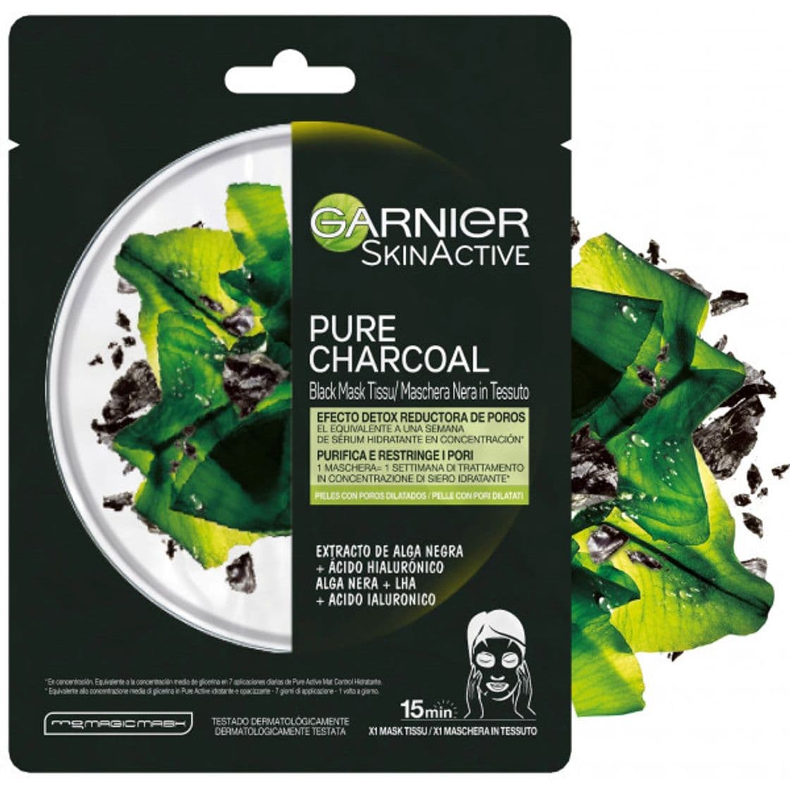 Producto Mascarilla Facial de Tejido Black Pure Charcoal Garnier