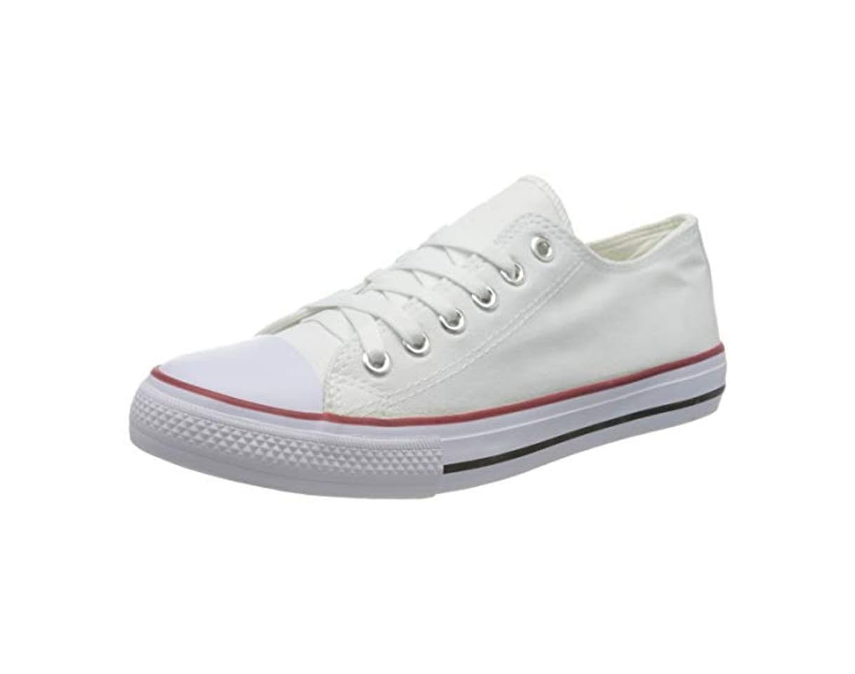 Fashion Zapatillas Blancas Canvas Lona de Mujer Estilo Casual y Deportivo