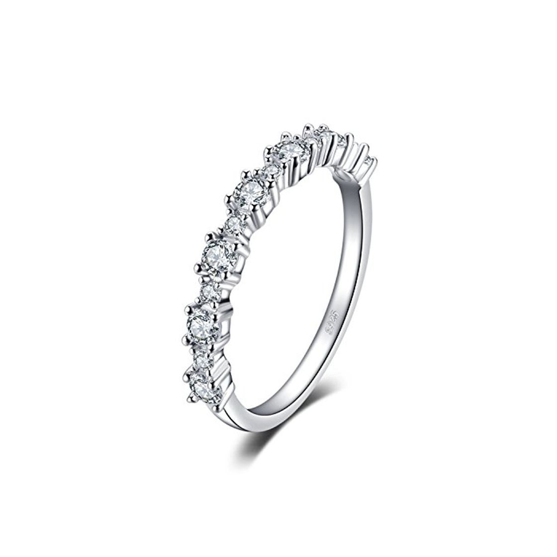 Moda JewelryPalace Anillo banda con zirconia cúbica para mujeres Plata de ley 925 Tamaño 19