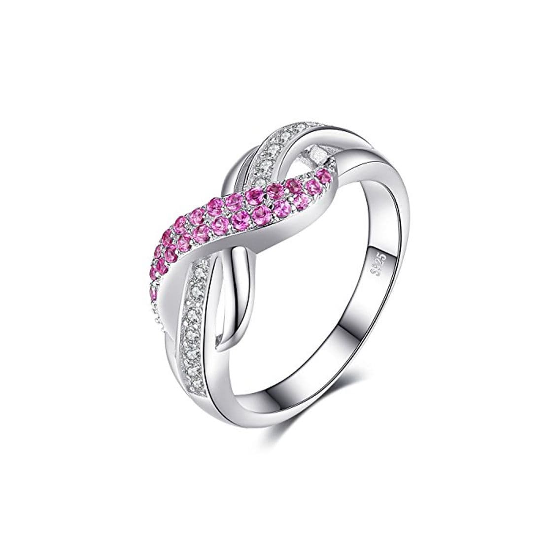 Product JewelryPalace Mujer Forever Love Infinity Creada Rosa Aniversario Sapphire Promise Anillo Plata de ley 925 Tamaño 11