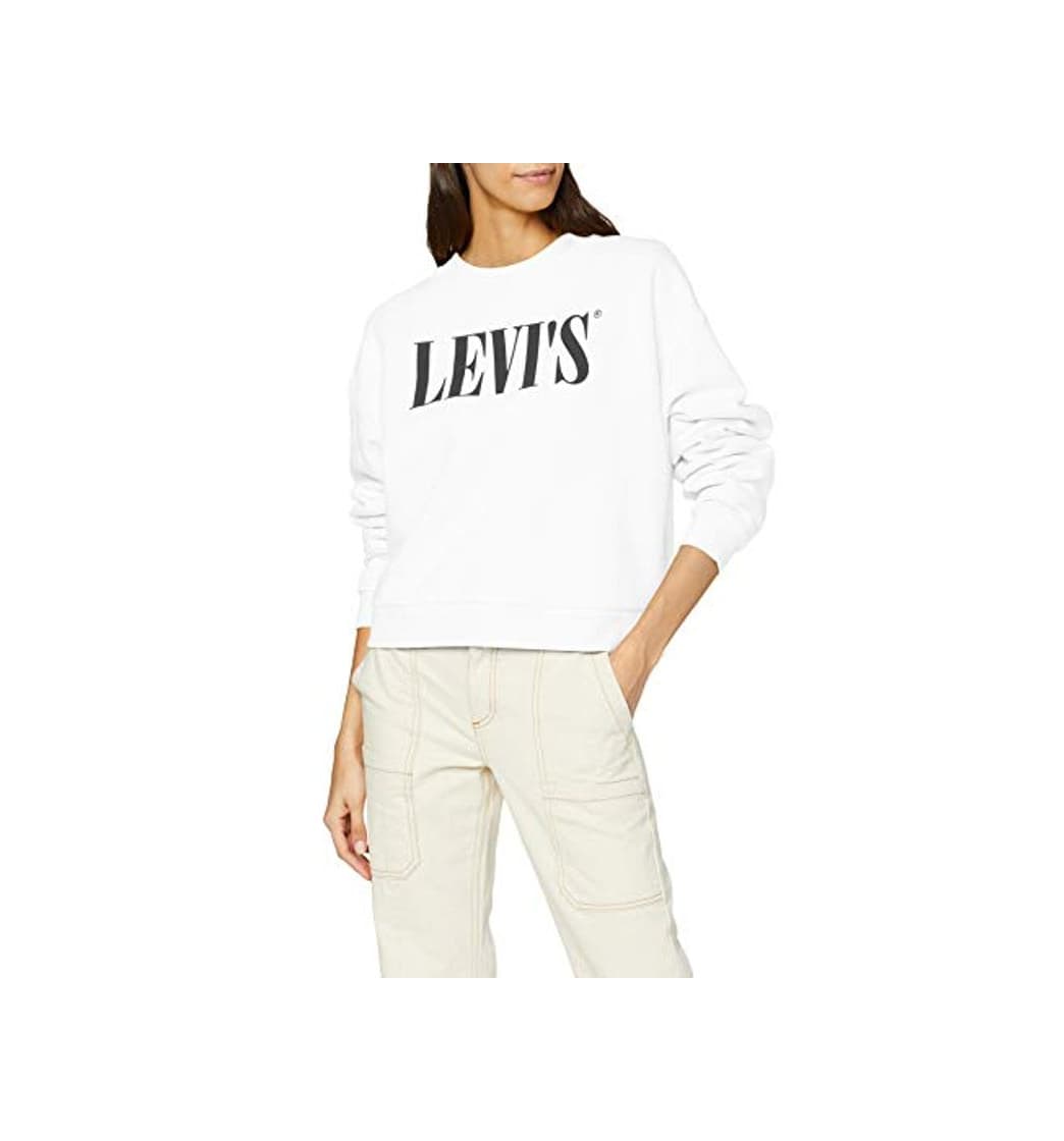 Fashion Levi's Graphic Diana Crew Sudadera, Blanco (90's Serif White