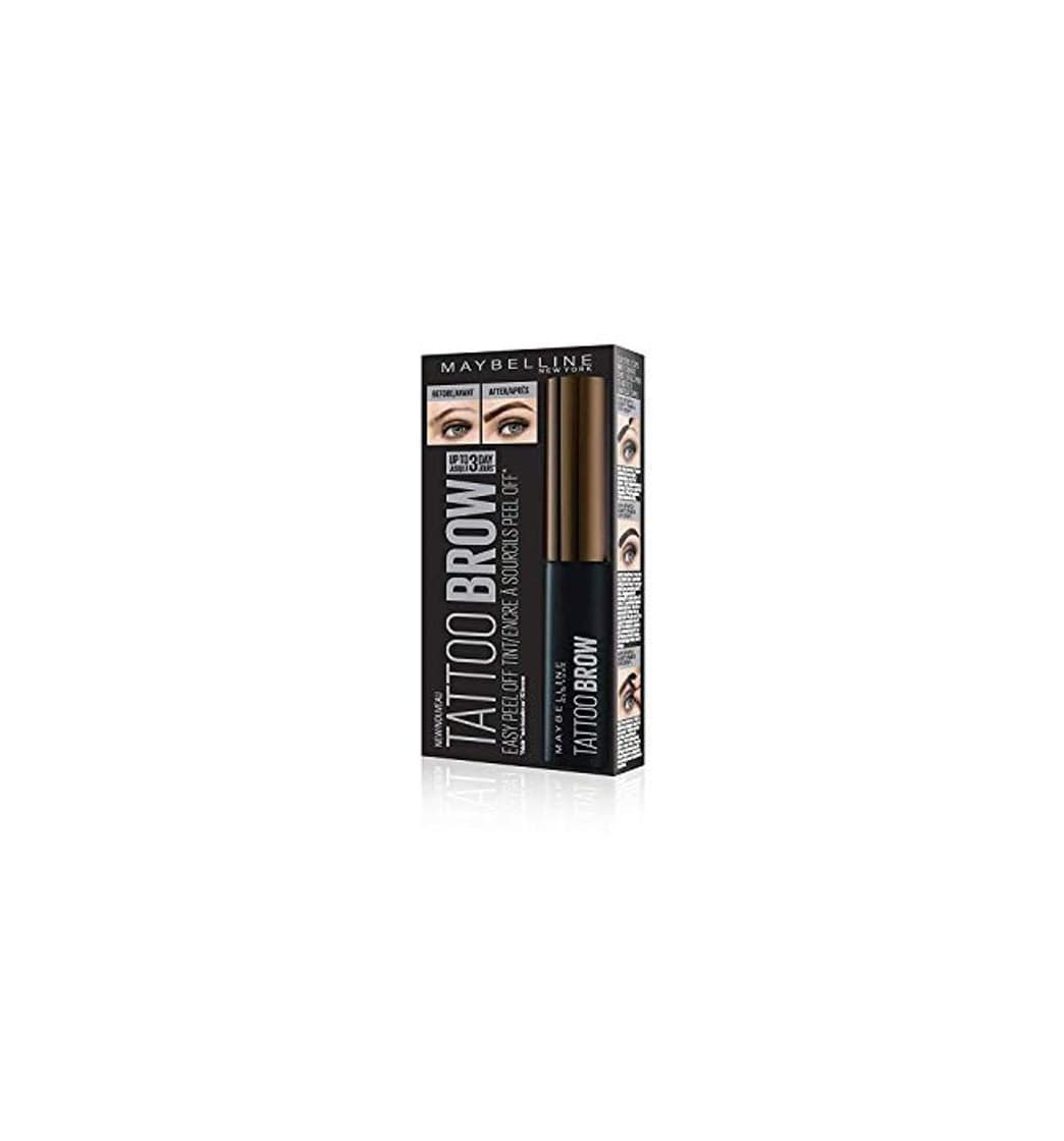 Beauty Maybelline Brow Tattoo Gel Tinte para Cejas Morenas, marrón oscuro