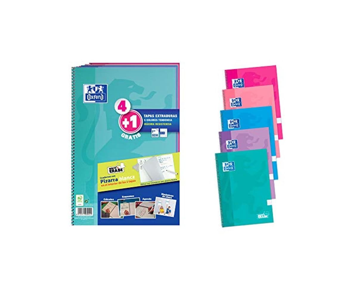 Product PACK 4+1 CUADERNOS Fº TE SCHOOL WRITE&ERASE 80H 4X4 SURTIDO TENDENCIA