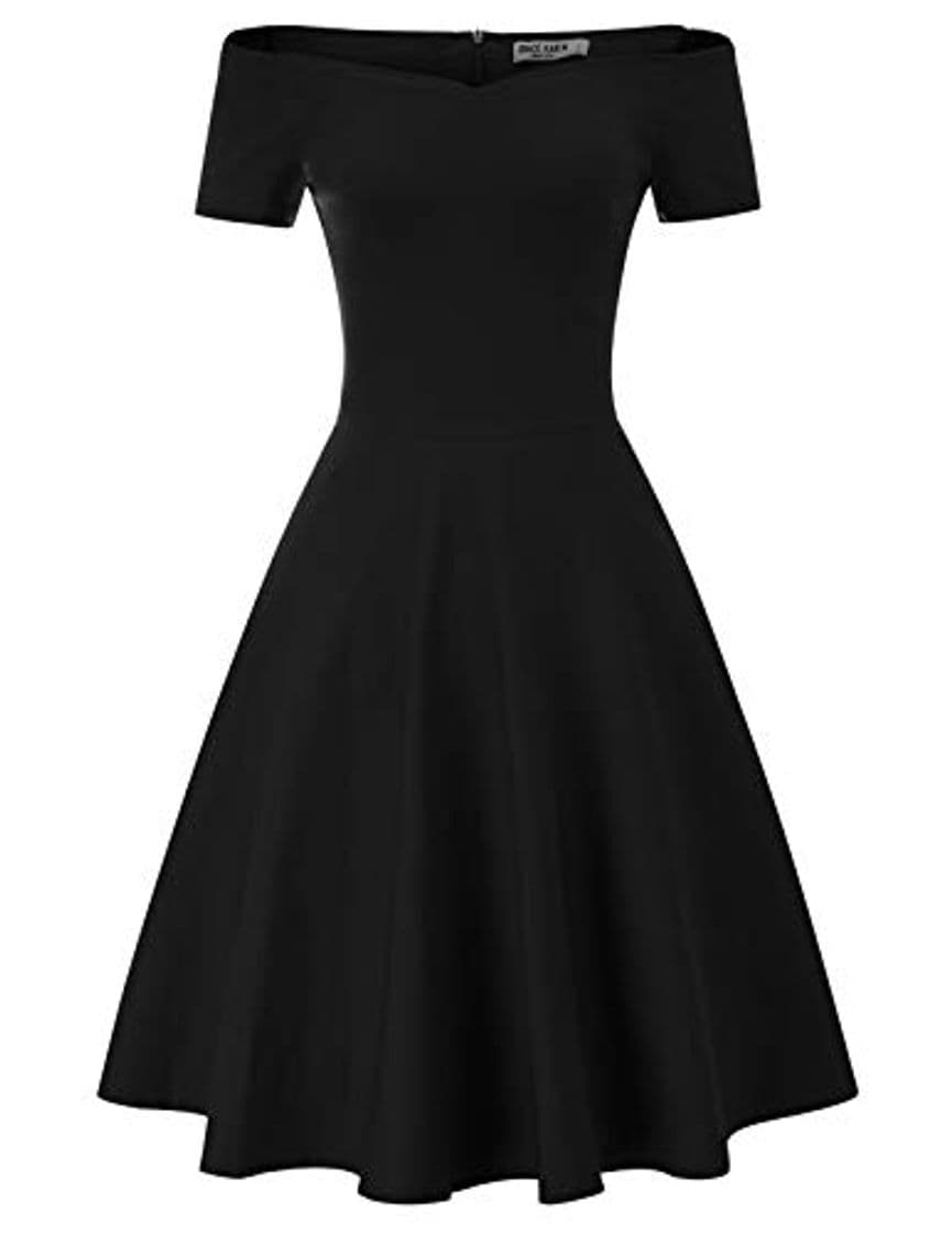 Moda GRACE KARIN Mujer Vintage Vestido de 1950s para Cóctel Fiesta Negro XL