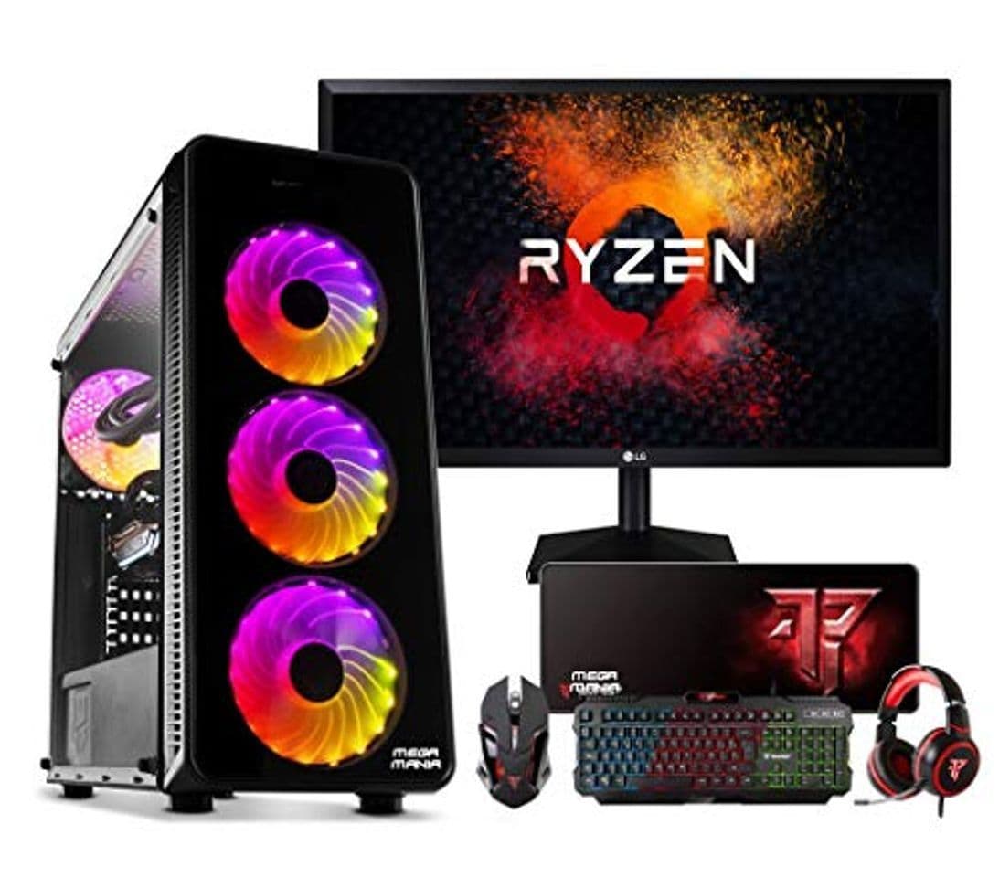 Electronic Megamania PC Gaming AMD Ryzen 5 3400G, Ordenador de sobremesa 4.2GHz Turbo