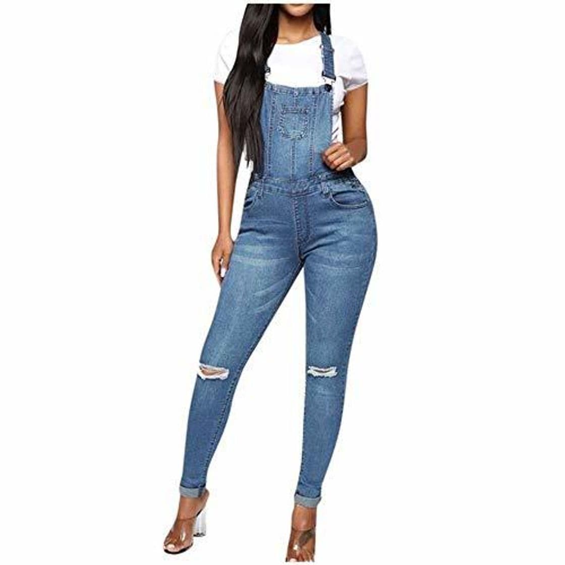 Producto 2020 Fashion Women Slim Denim Overol Jeans Pantalones Color sólido Sexy Ladies