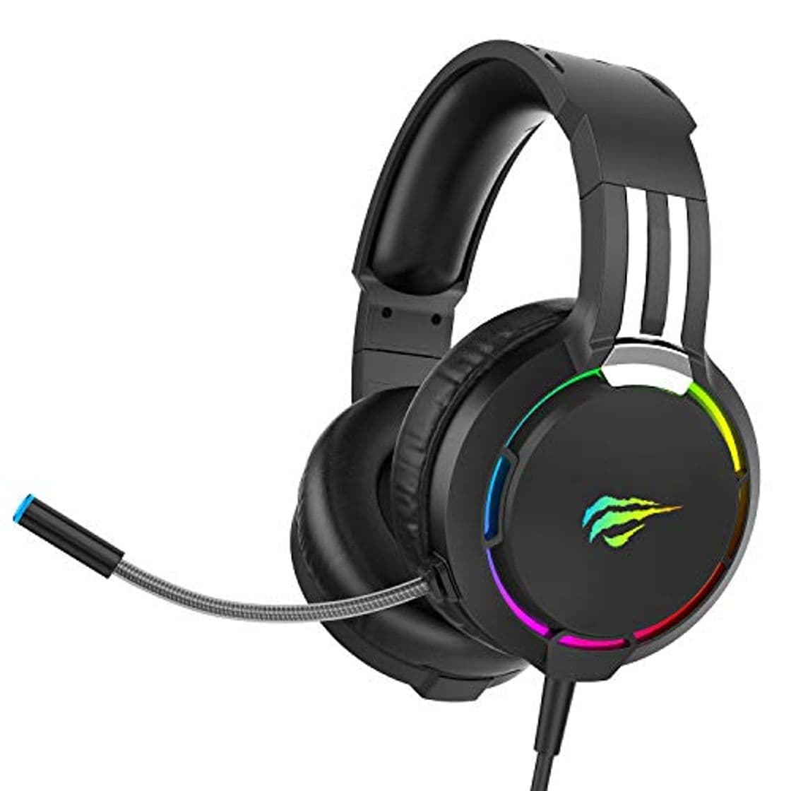 Product Auriculares Gaming PS4 HAVIT Iluminación RGB Cascos Gaming Sonido Envolvente, Controlador de