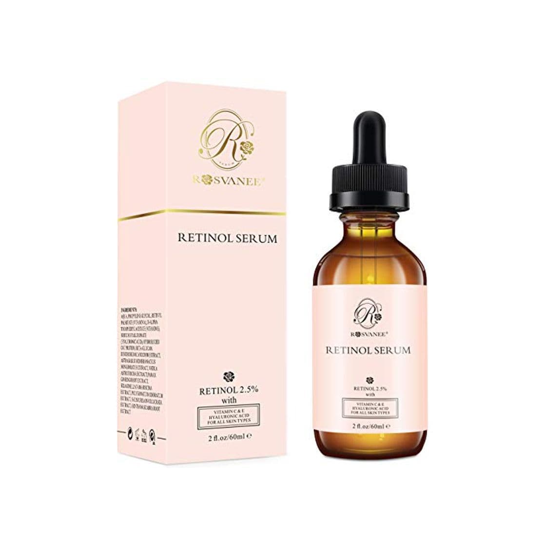 Belleza ROSVANEE Serum Retinol para Cara 60ml - Alta Dosis con 2.5% Retinol