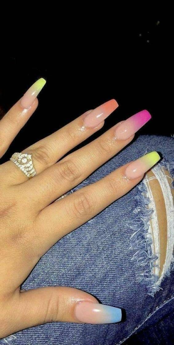 Moda Unhas degradê ❤🧡💛💚💙💜