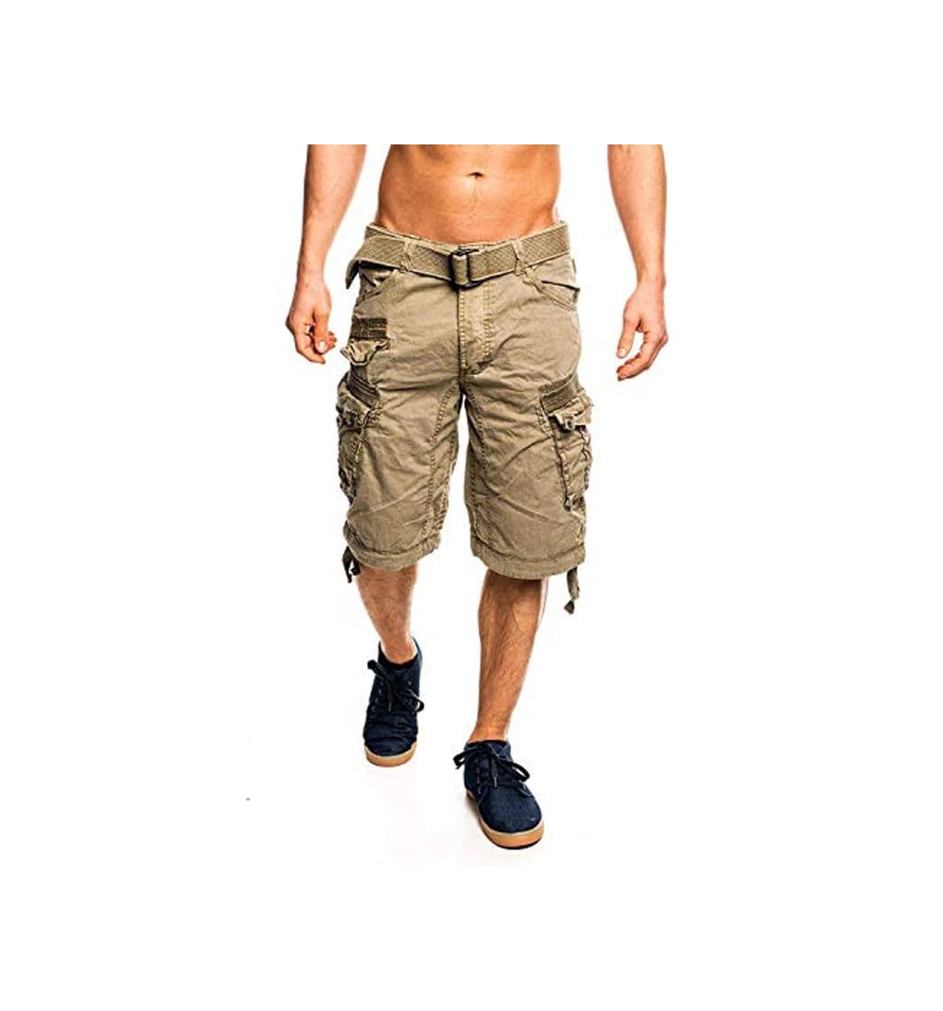 Fashion Geographical Norway People - Pantalón corto para hombre Mastic