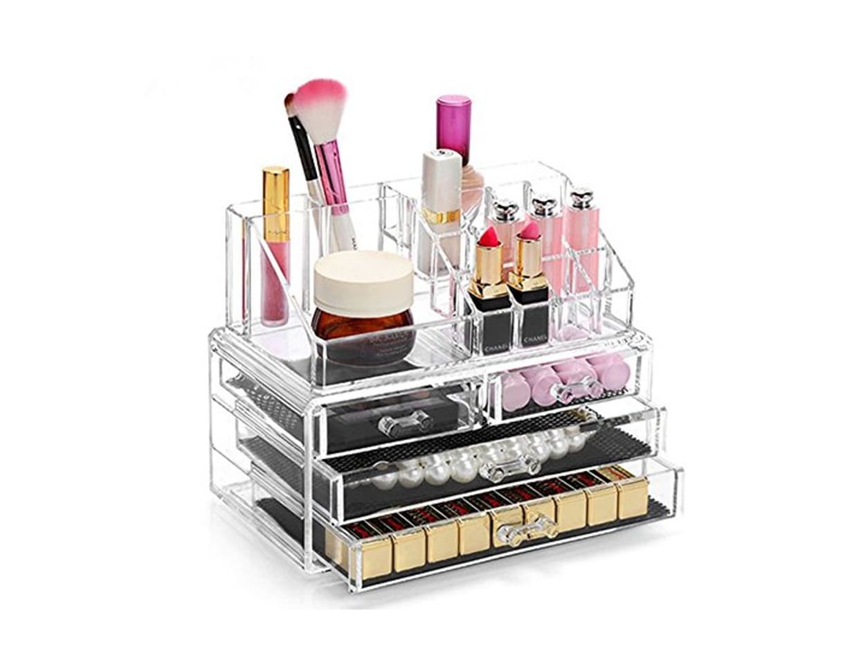 Elemento de la categoría hogar Display4top Caja acrílica Estante de maquillajes Maquillaje Cosméticos Joyería Organizador