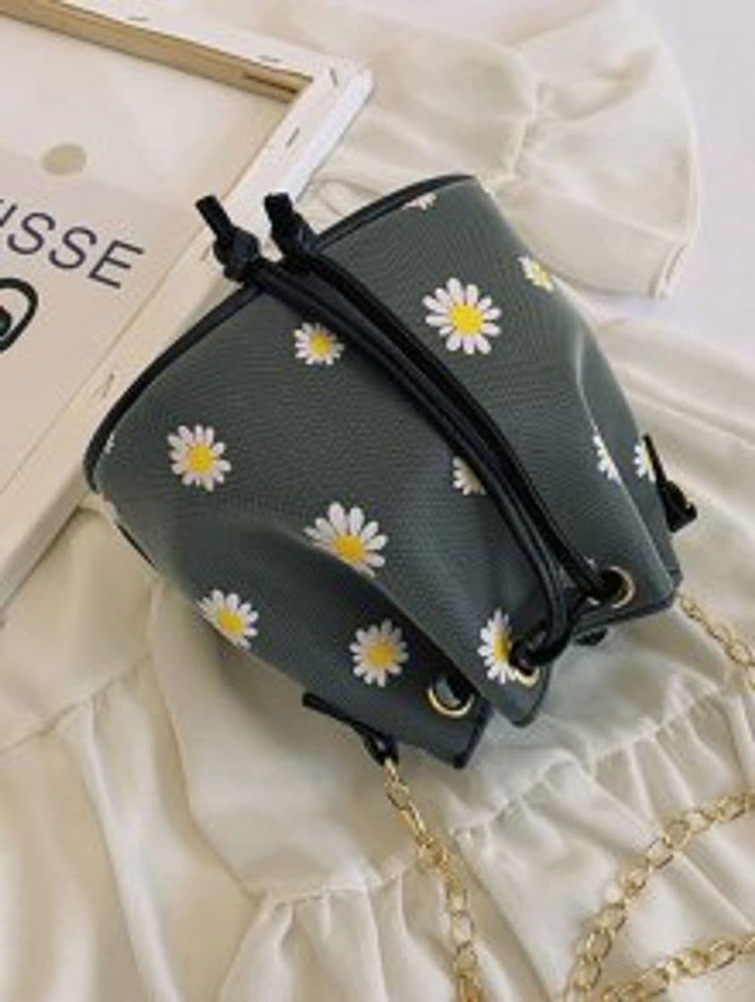 Fashion [44% OFF] 2020 Bolsa Cadena Estampado Margarita En Gris ...