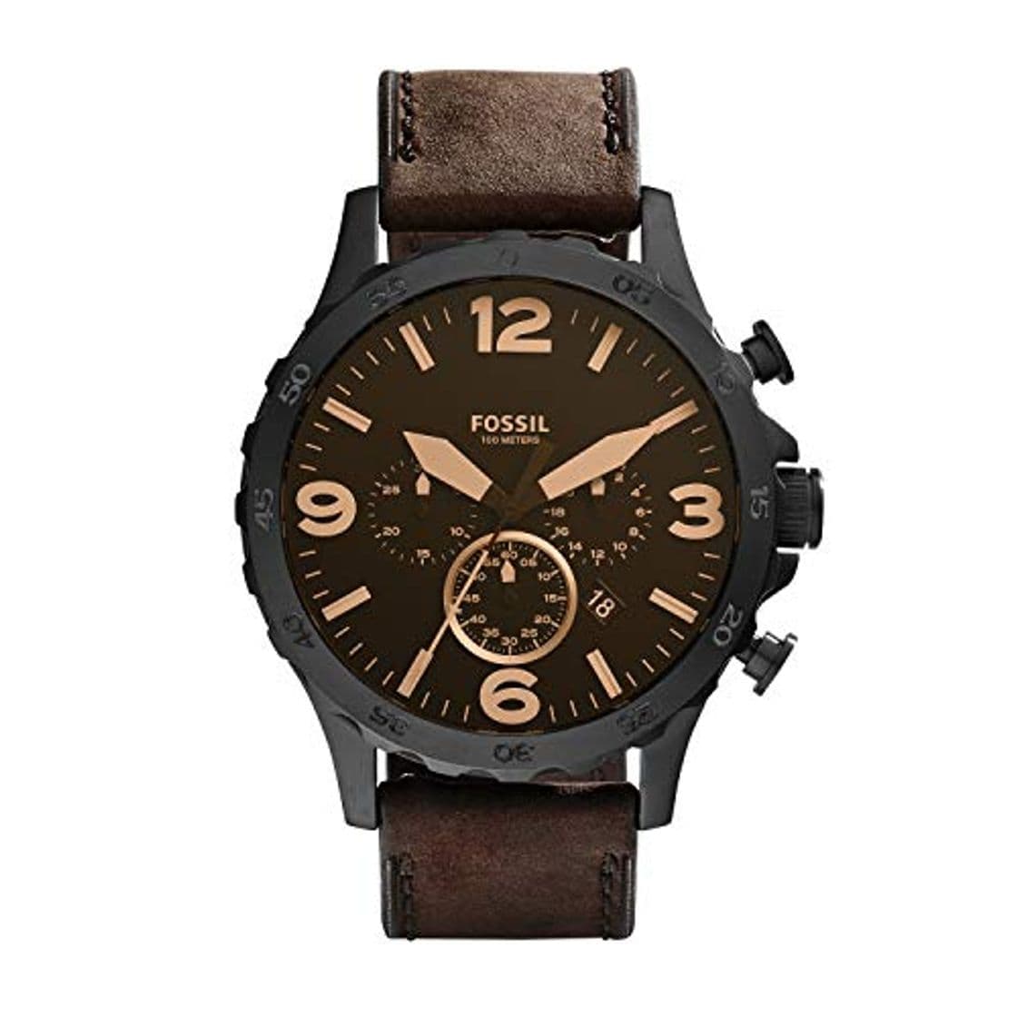 Fashion Fossil Reloj Cronógrafo para Hombre de Cuarzo con Correa en Cuero JR1487