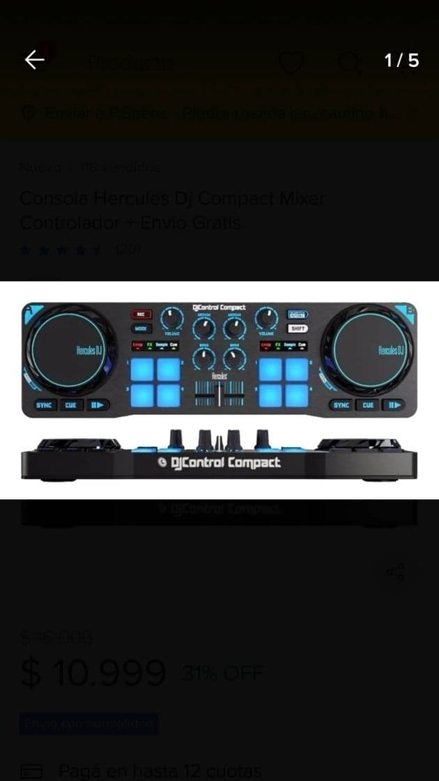 Fashion Consola Hercules Dj Compact Mixer Controlador + Envio Gratis ...