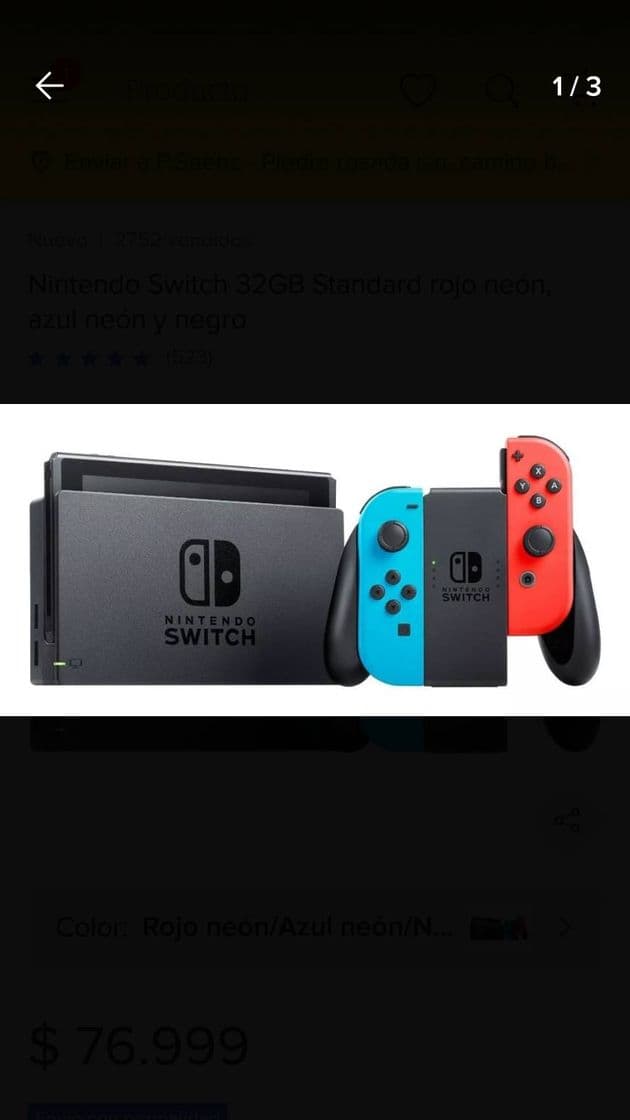 Fashion Nintendo Switch 32GB Standard rojo neón, azul neón y negro ...