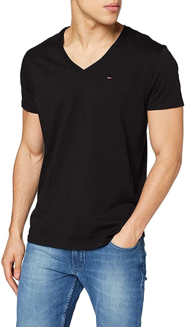 Moda Tommy Hilfiger Original Jersey Camiseta, Negro