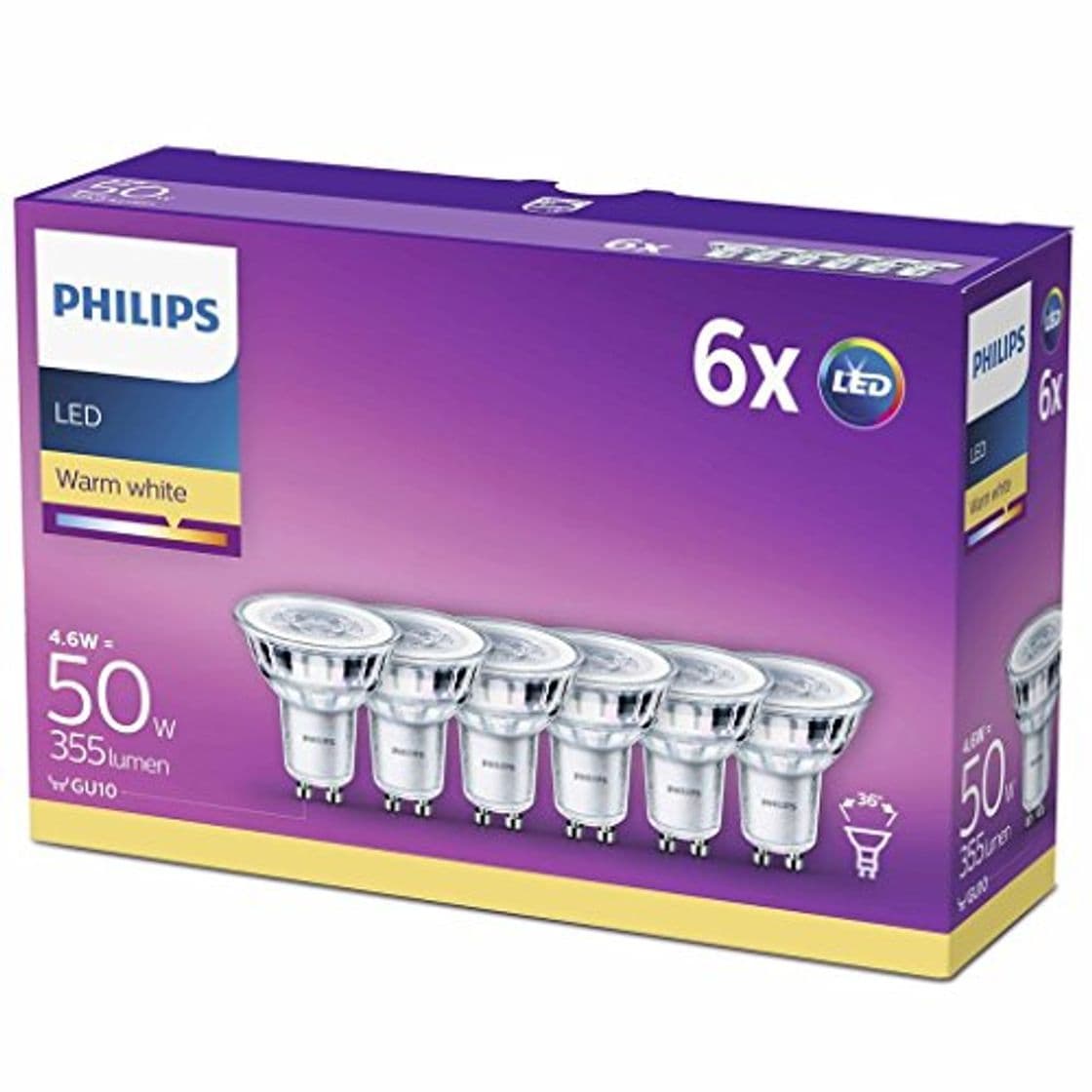 Home Philips GU10 LED - Bombillas Cristal