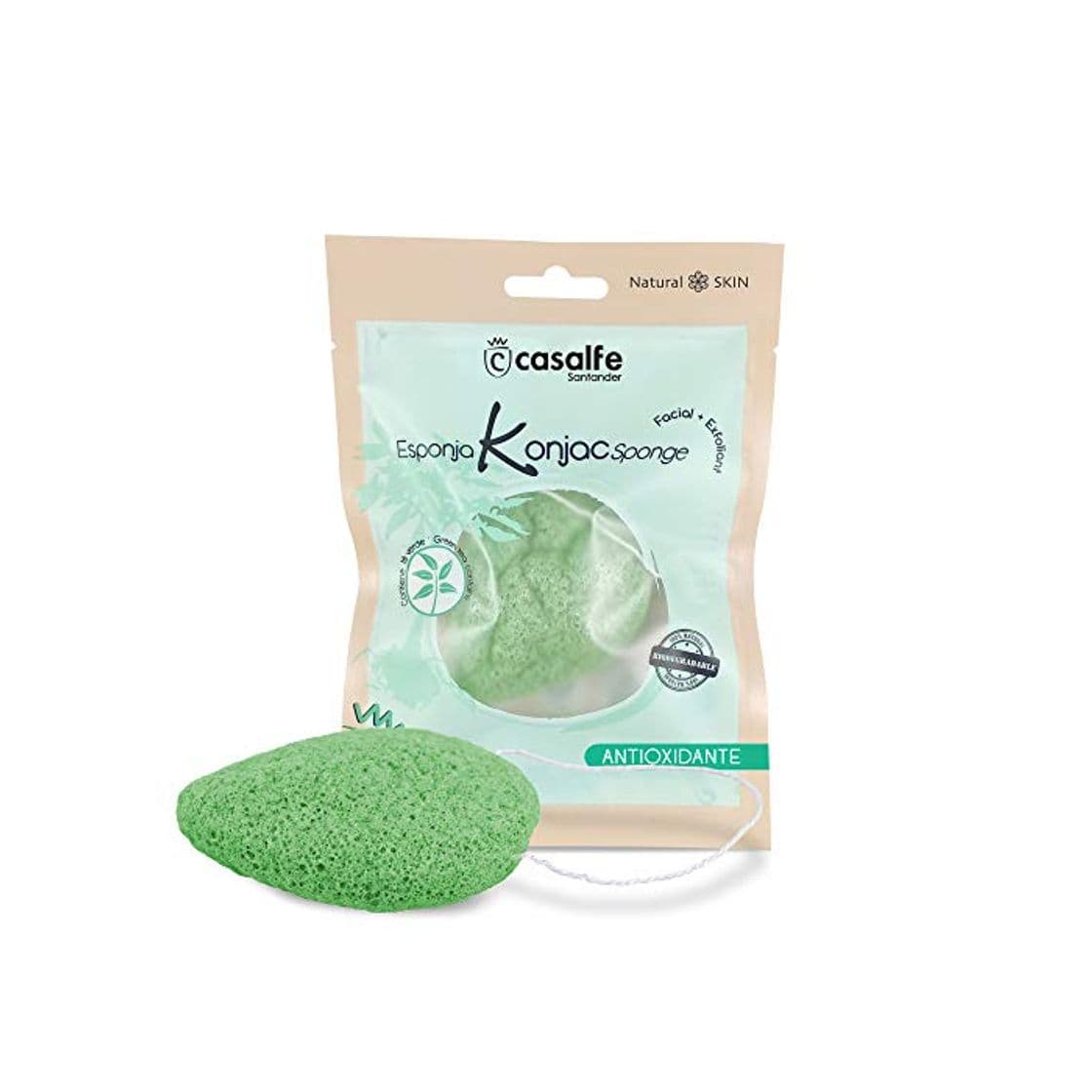 Producto Esponja facial Konjac Té Verde 100% biodegradable