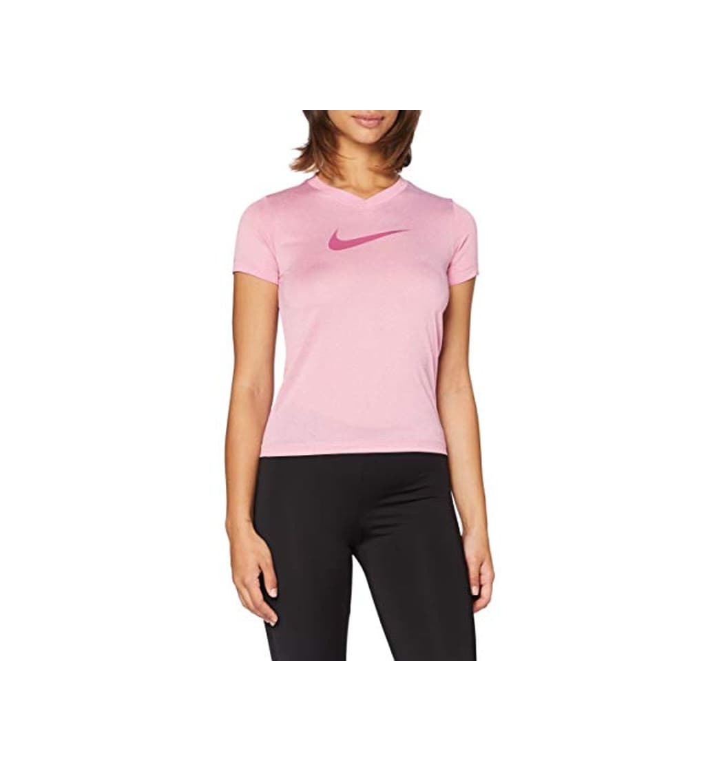 Fashion NIKE Dry Leg Vneck Swoosh T-Shirt Camiseta, Rosa