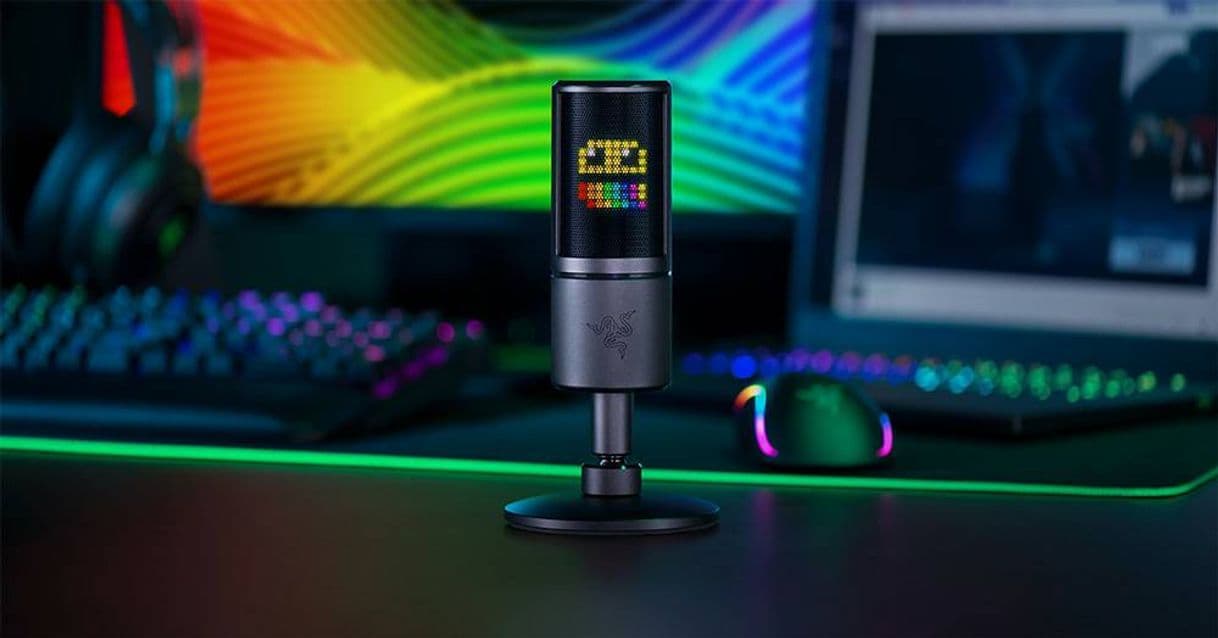 Electronic Razer Seiren Emote - Micrófono de Condensador USB para Streaming con Amortiguador