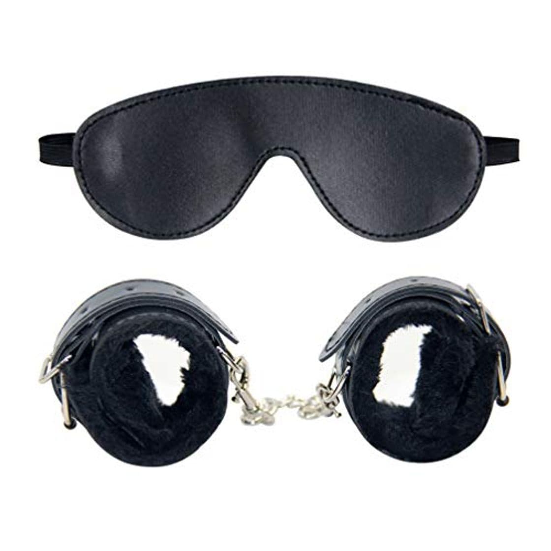 Product TENDYCOCO 2 piezas de esposas sexuales y conjunto de venda para los ojos que restringe la bondageromance accesorios de juego de roles para parejas